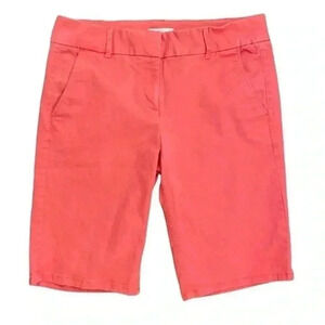 Womens Ann Taylor Loft Coral Rivera Bermuda Casual Chino Shorts